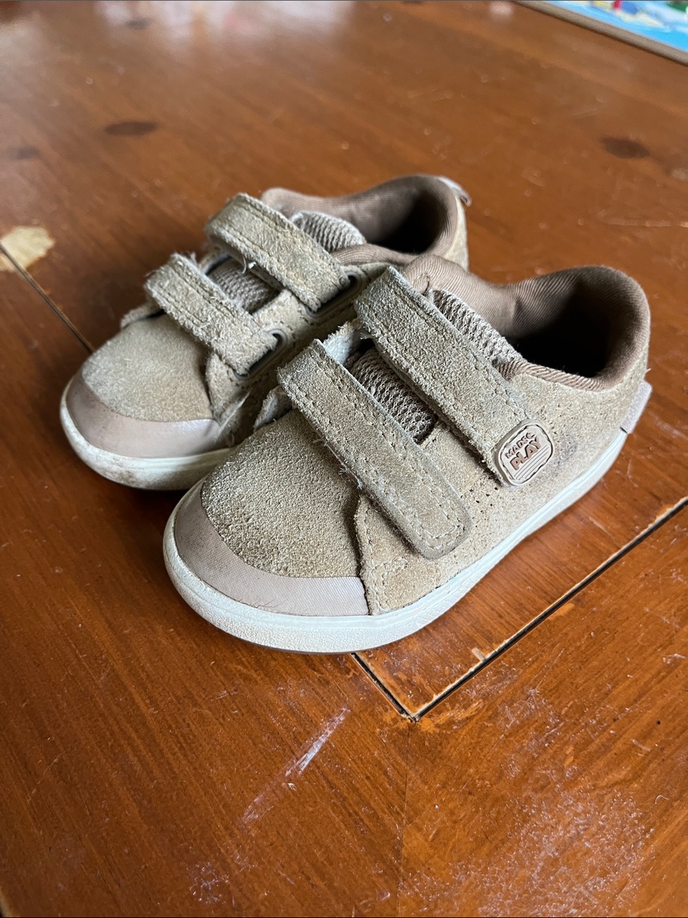 Stride Rite tan suede toddler boys Velcro shoes M2P Jude